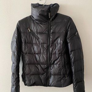 Marc New York Cropped Puffer Jacket Black and Navy Blue Size M